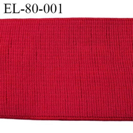 élastique 80 mm très belle qualité couleur rouge style grosse cotes  80 mm idéal pour ceinture  Fabriqué en France prix au mètre