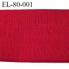 élastique 80 mm très belle qualité couleur rouge style grosse cotes 80 mm idéal pour ceinture Fabriqué en France prix au mètre