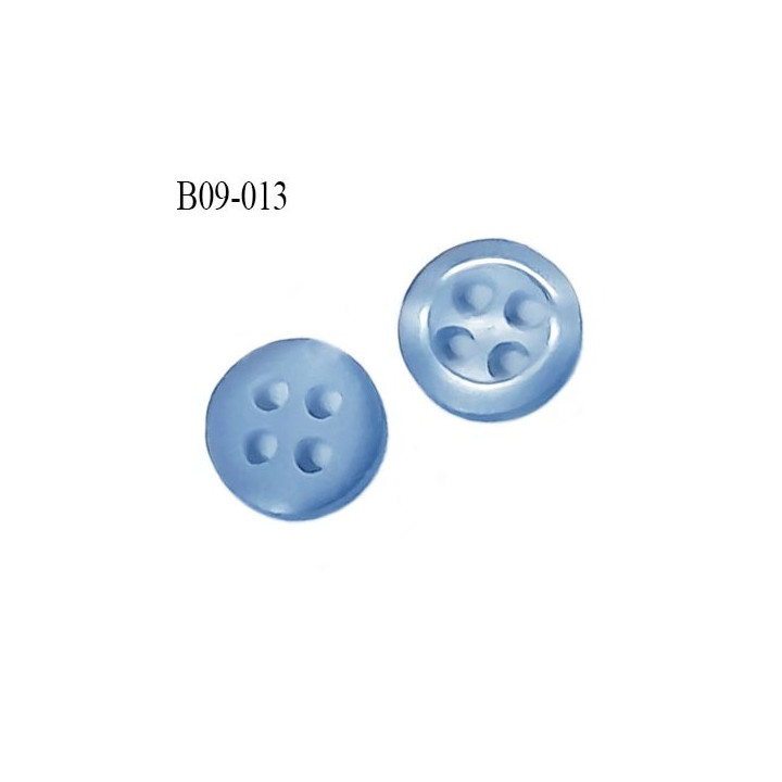 bouton 9 mm  pvc très haut de gamme bouton de grande marque couleur bleu 4 trous diamètre 9 millimètres