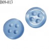 bouton 9 mm pvc très haut de gamme bouton de grande marque couleur bleu 4 trous diamètre 9 millimètres