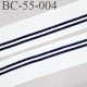 Bord-Côte 55 mm bord cote jersey maille synthétique couleur blanc noir et bleu pailleté largeur 55 mm longueur 118 mm