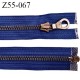fermeture zip très haut de gamme RIRI superbe longueur 55 cm couleur bleu roi séparable largeur 30 mm glissière métal 6 mm