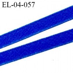 Elastique 4 mm fin spécial lingerie une face douce style velours couleur bleu fabriqué en France largeur 4  mm prix au mètre