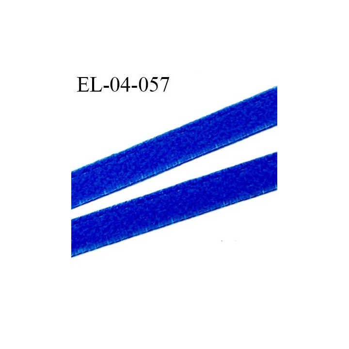 Elastique 4 mm fin spécial lingerie une face douce style velours couleur bleu fabriqué en France largeur 4  mm prix au mètre
