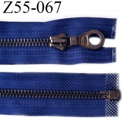 fermeture zip très haut de gamme RIRI superbe longueur 55 cm couleur bleu roi séparable largeur 30 mm glissière acier foncé 6 mm