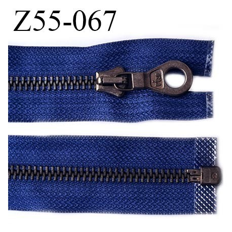 fermeture zip très haut de gamme RIRI superbe longueur 55 cm couleur bleu roi séparable largeur 30 mm glissière métal 6 mm