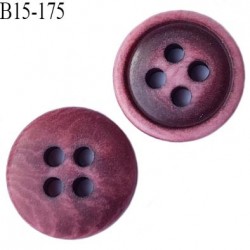 bouton 15 mm couleur rouge patiné 4 trous diamètre 15 millimètres