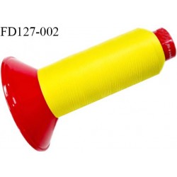 Destockage Cone 2500 m fil mousse polyamide n°120 couleur jaune vif longueur 2500 mètres  bobiné en France