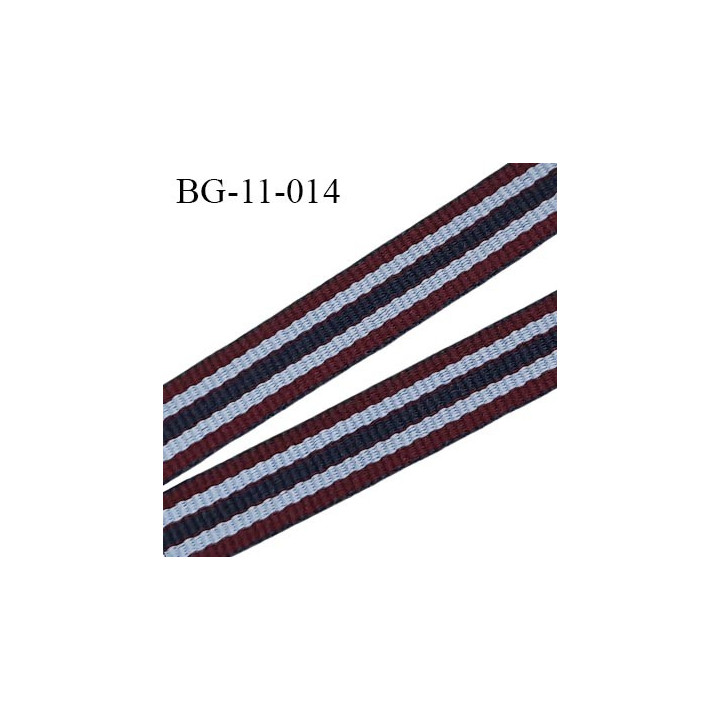 galon ruban 11 mm petit grain synthétique largeur 11 mm couleur bleu marine bordeaux et bleu ciel très solide prix au mètre