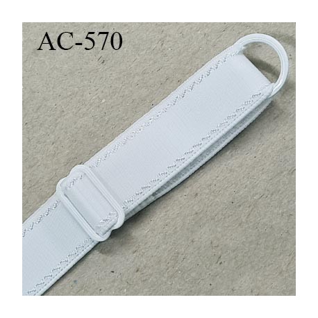 Bretelle 16 mm lingerie SG couleur blanc très haut de gamme finition avec 1 barettes + 1 anneau prix a la pièce