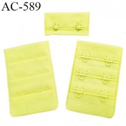 Agrafe attache 38 mm  de soutien gorge 3 rangées 2 crochets largeur 38 mm hauteur 55 mm couleur jaune fabriqué en Europe