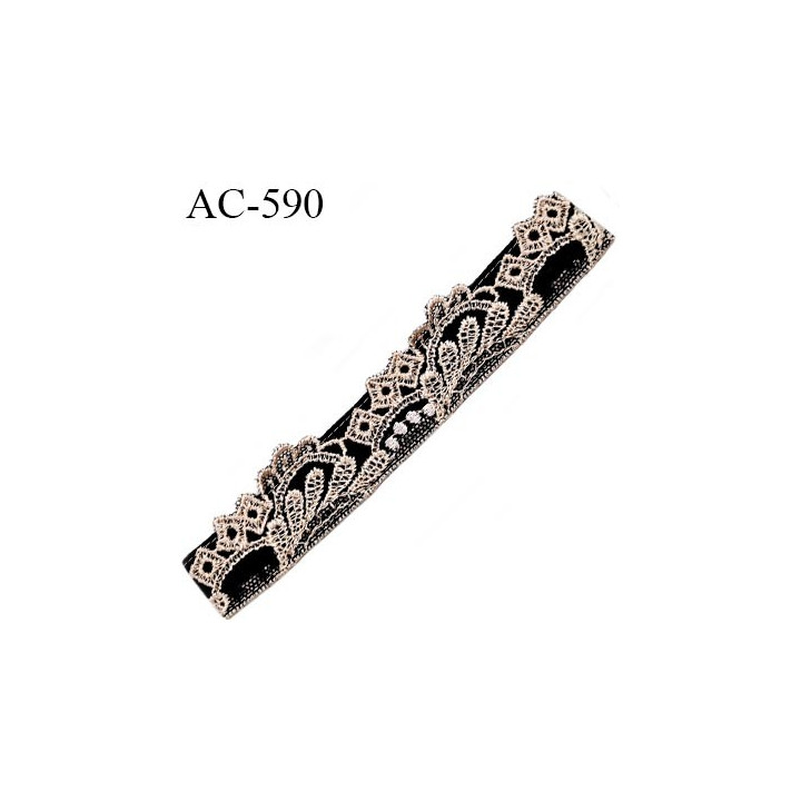 Devant attache bretelle haut de gamme une grande marque Française noir et écru très très joli longueur 13.2 cm hauteur 25 mm