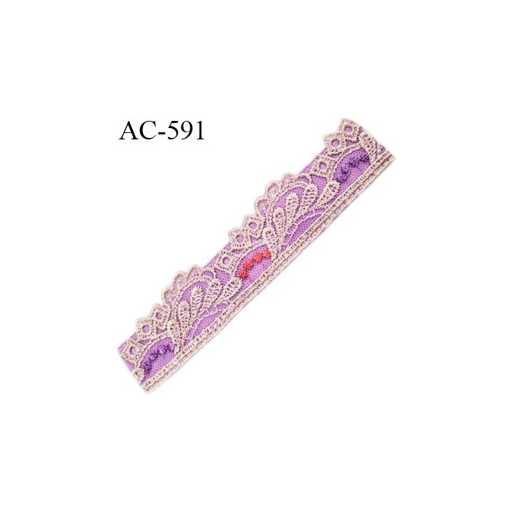 Devant attache bretelle haut de gamme une grande marque Française violine et écru très très joli longueur 13 cm hauteur 30 mm