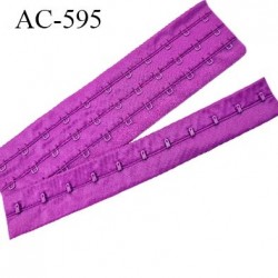 Bande Agrafe de 55 mm de hauteur et 3 rangés pour soutien gorge largeur de 21 cm avec 11 crochets couleur pivoine