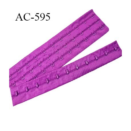 Bande Agrafe de 55 mm de hauteur et 3 rangés pour soutien gorge largeur de 21 cm avec 11 crochets couleur pivoine