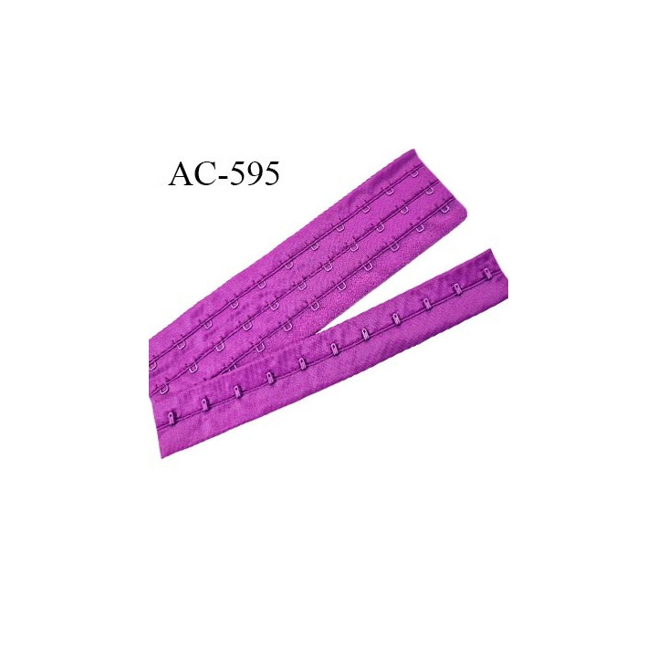 Bande Agrafe de 55 mm de hauteur et 3 rangés pour soutien gorge largeur de 21 cm avec 11 crochets couleur pivoine