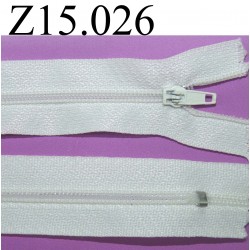 fermeture zip à glissière longueur 15 cm couleur blanche non séparable zip nylon largeur 2.5 cm