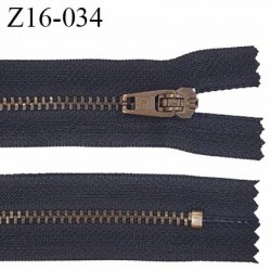 fermeture zip haut de gamme RIRI superbe longueur 16 cm couleur anthracite non séparable largeur 21 mm glissière laiton 4 mm