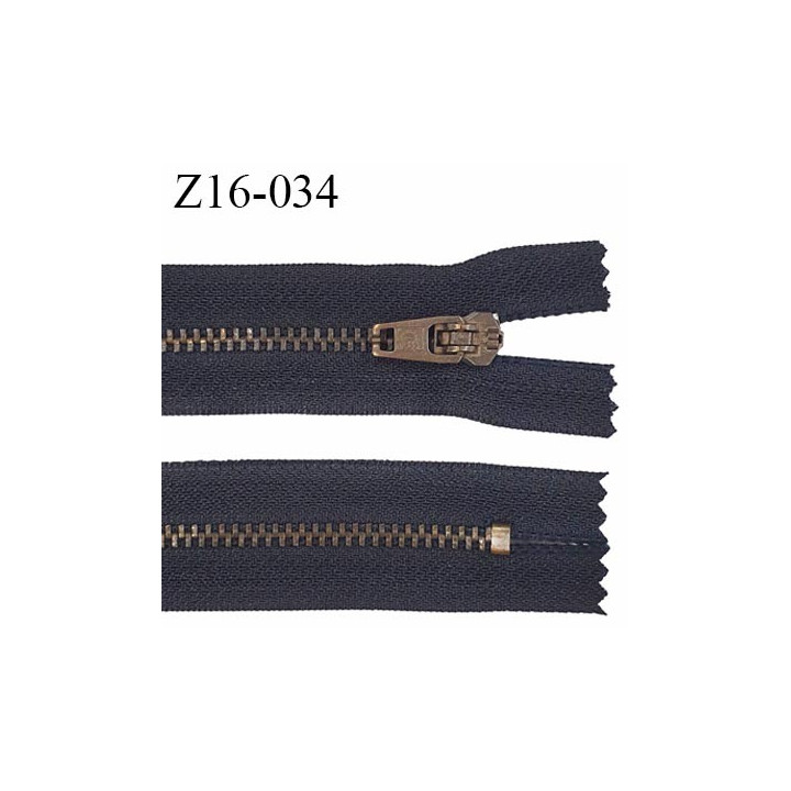 fermeture zip haut de gamme RIRI superbe longueur 16 cm couleur anthracite non séparable largeur 21 mm glissière laiton 4 mm