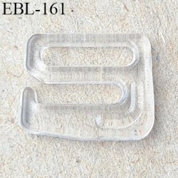 Crochet 10 mm pvc transparent  plastifié largeur intérieur de passage de bretelle 10 mm largeur extérieur 14 mm hauteur 11 mm