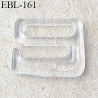 Crochet 10 mm pvc transparent plastifié largeur intérieur de passage de bretelle 10 mm largeur extérieur 14 mm hauteur 11 mm