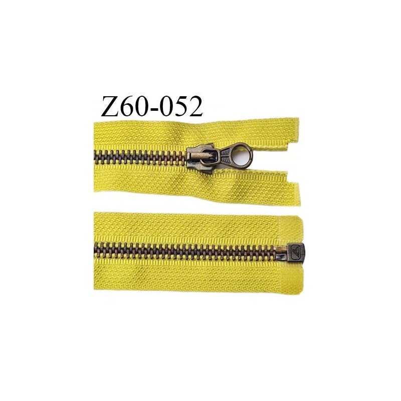 fermeture zip longueur 60 cm couleur écru chiné non séparable double curseur  zip métal largeur 2.8 cm largeur du zip 4.5 mm - mercerie-extra