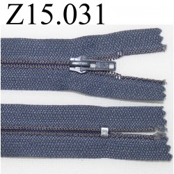 fermeture zip à glissière longueur 15 cm couleur gris non séparable zip nylon largeur 2.5 cm