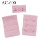 Agrafe attache 38 mm de soutien gorge 3 rangées 2 crochets largeur 38 mm hauteur 55 mm couleur rose fabriqué en Europe