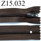 fermeture éclair longueur 15 cm couleur marron non séparable zip nylon largeur 2.5 cm