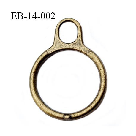 anneau tirette diamètre intérieur 14 mm couleur laiton hauteur 24 mm épaisseur 2 mm diamètre extérieur 18 mm