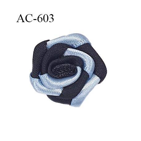 Noeud fleur diamètre 20 mm lingerie couleur noir et bleu haut de gamme diamètre 20 mm