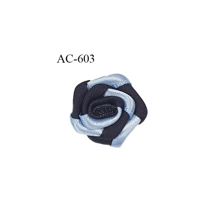 Noeud fleur diamètre 20 mm lingerie couleur noir et bleu haut de gamme diamètre 20 mm