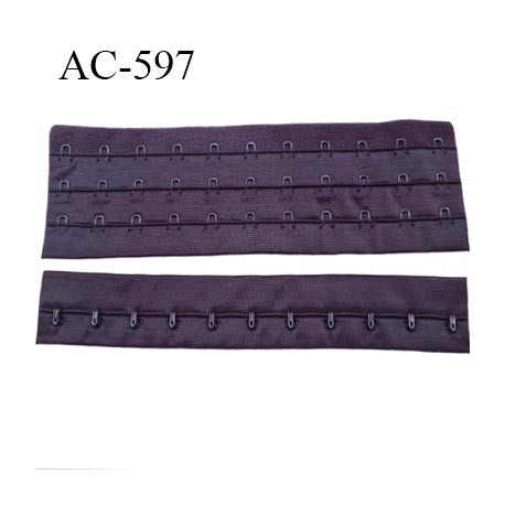 Bande Agrafe de 55 mm de hauteur et 3 rangés pour soutien gorge largeur de 21 cm avec 11 crochets couleur byzance