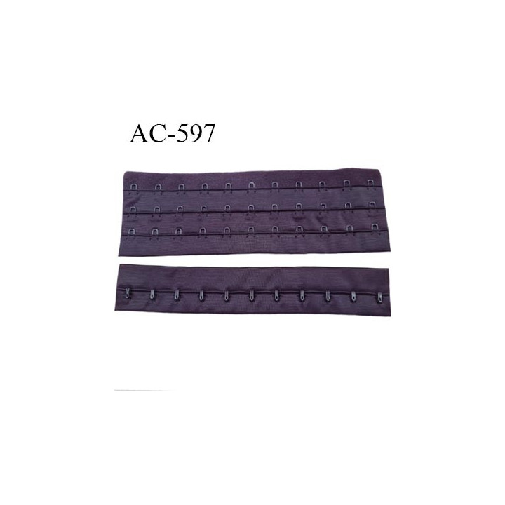 Bande Agrafe de 55 mm de hauteur et 3 rangés pour soutien gorge largeur de 21 cm avec 11 crochets couleur byzance