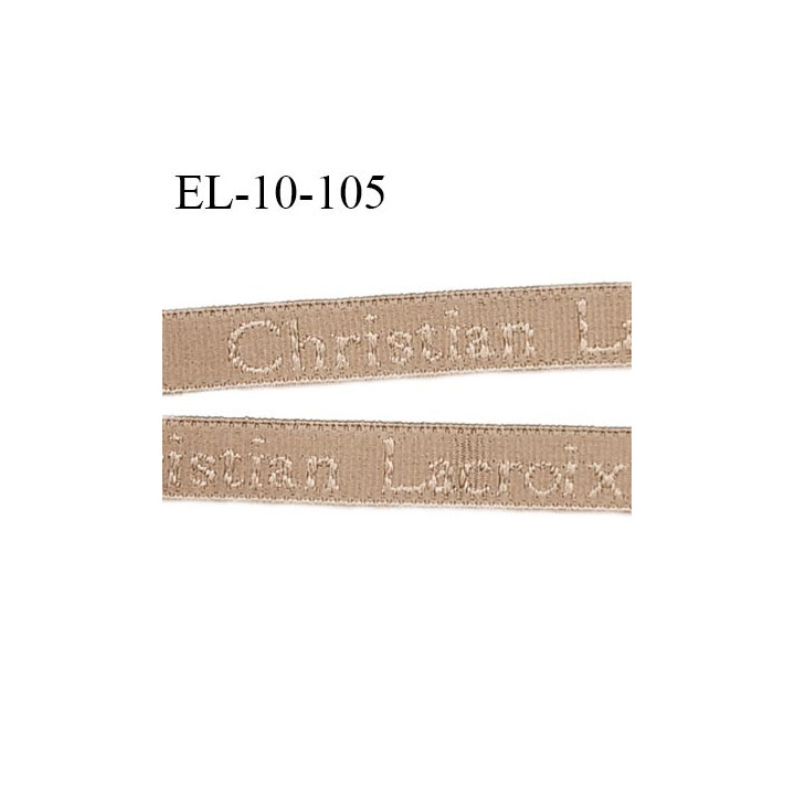 Elastique bretelle 10 mm ou lingerie couleur peau en surpiqure inscription Christian Lacroix largeur 10 mm prix au mètre