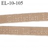 Elastique bretelle 10 mm ou lingerie couleur peau en surpiqure inscription Christian Lacroix largeur 10 mm prix au mètre