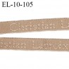 Elastique bretelle 10 mm ou lingerie couleur peau en surpiqure inscription Christian Lacroix largeur 10 mm prix au mètre