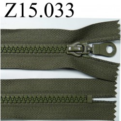 fermeture zip à glissière longueur 15 cm couleur vert kaki non séparable zip nylon largeur 3.3 cm largeur du zip 5 mm