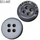 bouton 11 mm pvc très haut de gamme st hilaire bouton de grande marque couleur anthracite et gris clair 4 trous 11 millimètres