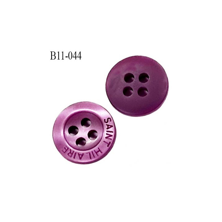 bouton 9 mm  pvc très haut de gamme st hilaire bouton de grande marque couleur violet 4 trous diamètre 9 millimètres