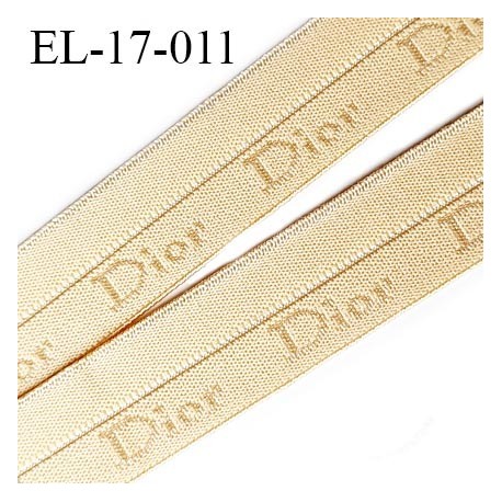 élastique 17 mm pré plié couleur chair clair inscription Dior haut de gamme très doux largeur 17 mm très joli prix au mètre
