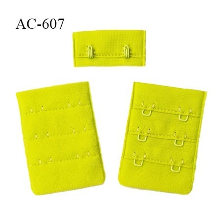 Agrafe attache 38 mm rallonge extension de soutien gorge 3 rangés 2 crochets largeur 38 mm hauteur 55 mm couleur pistache