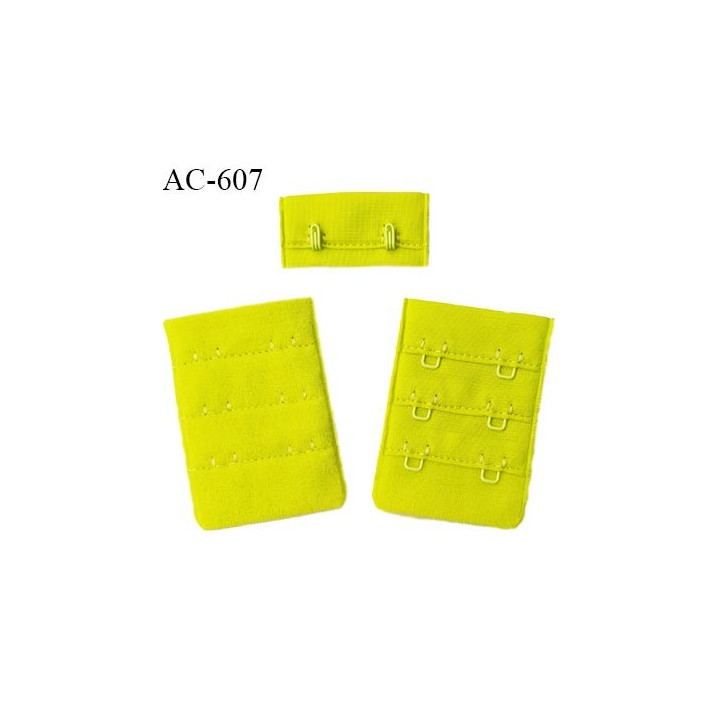 Agrafe attache 38 mm rallonge extension de soutien gorge 3 rangés 2 crochets largeur 38 mm hauteur 55 mm couleur pistache