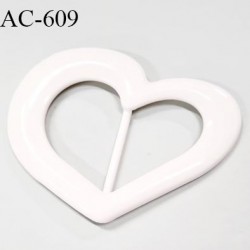 boucle coeur plastique PVC blanc 110 mm vendu à l'unité