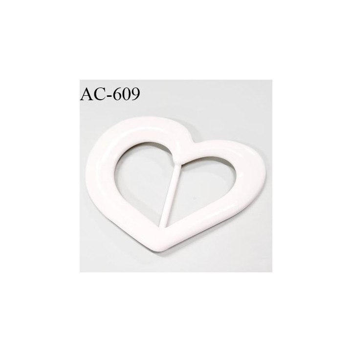 boucle coeur plastique PVC blanc 110 mm vendu à l'unité