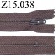fermeture éclair longueur 15 cm couleur marron non séparable zip nylon largeur 2.5 cm
