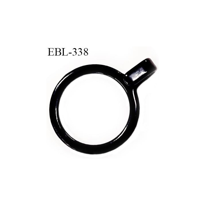 anneau crochet métallique 14 mm  noir  brillant laqué pour soutien gorge diamètre intérieur 13 mm prix à l'unité haut de gamme