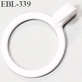 Anneau crochet métallique 14 mm  blanc brillant laqué pour soutien gorge diamètre intérieur 14 mm prix à l'unité haut de gamme
