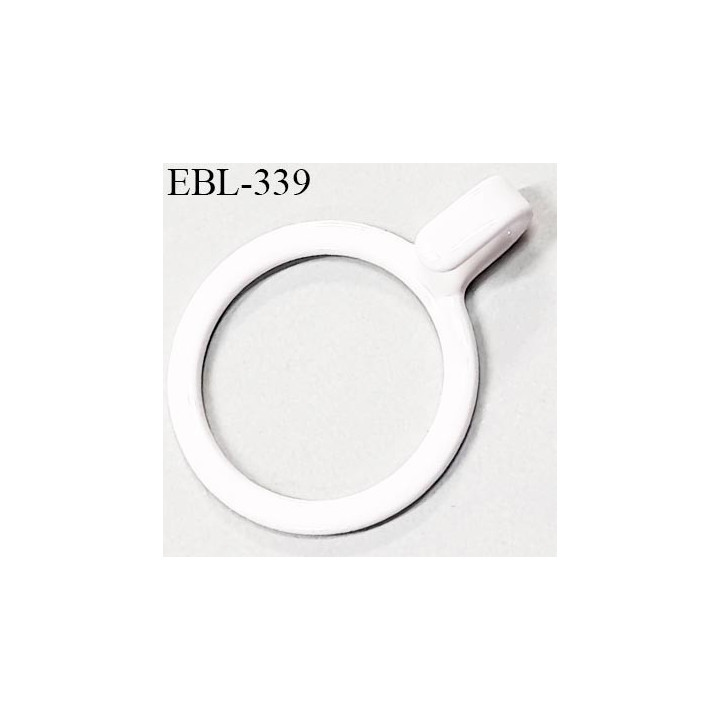 Anneau crochet métallique 14 mm  blanc brillant laqué pour soutien gorge diamètre intérieur 14 mm prix à l'unité haut de gamme