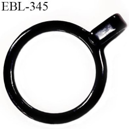 Anneau crochet métallique 11 mm  noir  brillant laqué pour soutien gorge diamètre intérieur 11 mm prix à l'unité haut de gamme